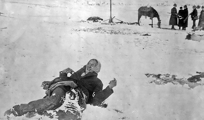 Chief Big Foot's corpse at Wounded Knee